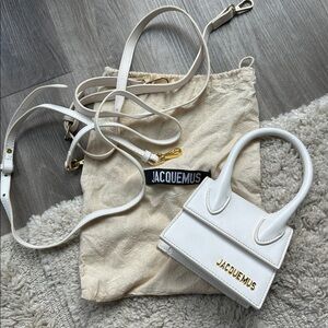 Jacquemus Chiquito White Handbag with Gold Details